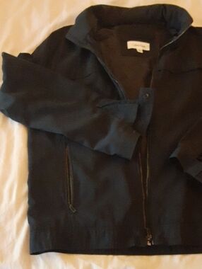 Calvin Klein Black Casual/rain Zip Jacket, Size M